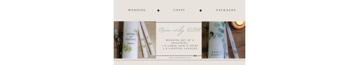 Personalised Wedding candle set special