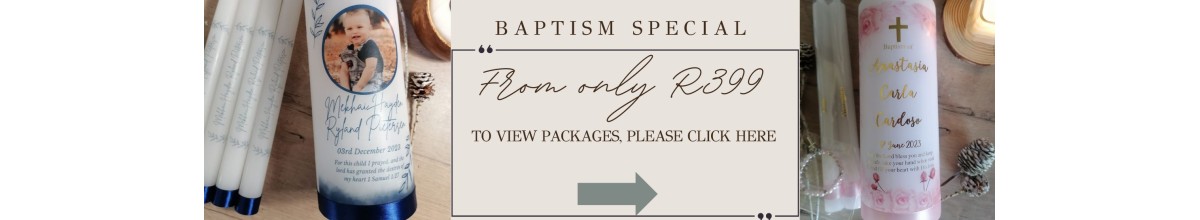 Baptism candle packages