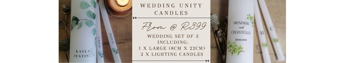 Personalised Wedding candle set special